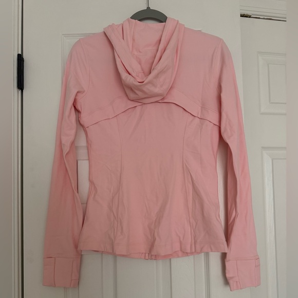 NWT Lululemon Pink Define Hooded Jacket Nulu Blush Quartz Gold Zip Size 8 - Picture 2 of 5